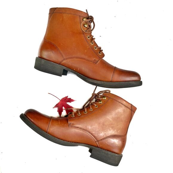 Eastland Chestnut Leather Cap Toe Boots | Heritage Workwear Americana Style - Picture 5 of 16
